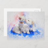 ドッグキャットウォーターカラーラブカワイネス ポストカード (正面/裏面)