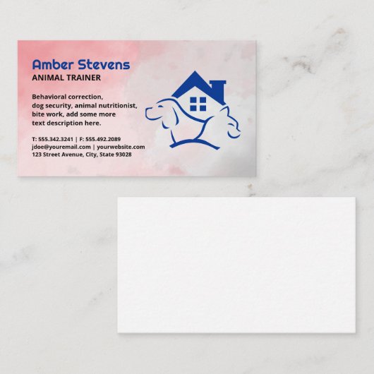 ドッグキャットハウスロゴアイコン |動物 名刺 (正面/裏面)