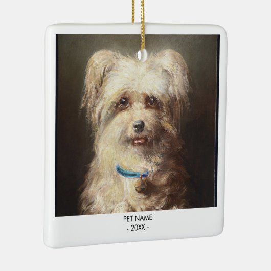 ドッグキャットフォトペット記念ギフトポートレートクリスマス セラミックオーナメント (右)