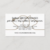 ドッグキャットペットラインアートロゴ獣医 名刺 (裏面)