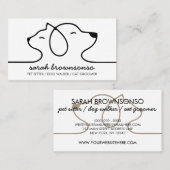 ドッグキャットペットラインアートロゴ獣医 名刺 (正面/裏面)