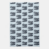 ドッグキャットペットラブポープリント キッチンタオル (縦)