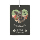 ドッグキャットペット記念撮影ポーズハートカスタム カーエアーフレッシュナー (正面)