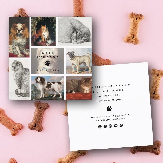 ドッグキャットペット8フォトペットトリマーシッタースパサロン スクエア名刺