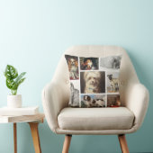 ドッグキャットペット8写真ポートレートコラージュ記念 クッション (椅子)