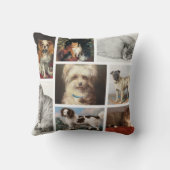 ドッグキャットペット8写真ポートレートコラージュ記念 クッション (裏面)
