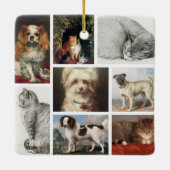 ドッグキャットペット8写真ポートレートコラージュ記念 セラミックオーナメント (裏面)