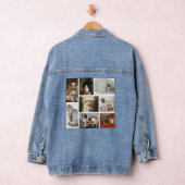 ドッグキャットペット8写真ポートレートコラージュ記念 デニムジャケット (ハンガー)