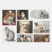 ドッグキャットペット8写真ポートレートコラージュ記念 ラッピングペーパーシート (正面2)