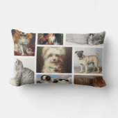 ドッグキャットペット8写真ポートレートコラージュ記念 ランバークッション (正面)