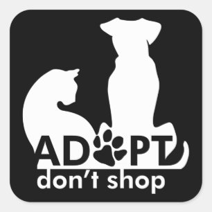 ドッグキャットホワイトの買い物をしない スクエアシール