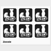 ドッグキャットホワイトの買い物をしない スクエアシール (シート)