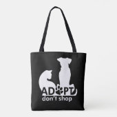 ドッグキャットホワイトの買い物をしない トートバッグ (裏面)