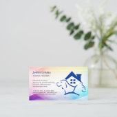 ドッグキャットホーム |動物グルーミングサービス 名刺 (スタンド正面)