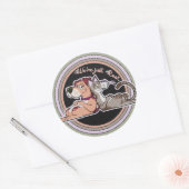 ドッグキャット人間関係 ラウンドシール (封筒)