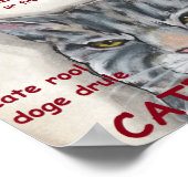 ドッグキャット柴犬ドージミームフリおもしろいーズユーモアのある ポスター (角)