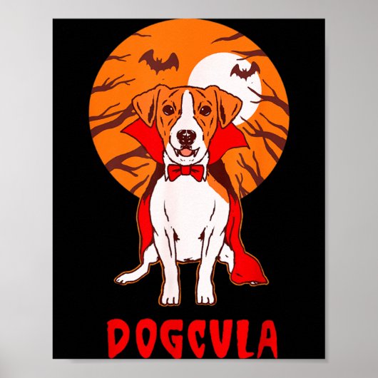 ドッグキュラ 犬のダジャレ 笑える ハロウィン ポスター (正面)