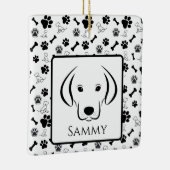 ドッグギフト白黒オーナメント セラミックオーナメント (右)