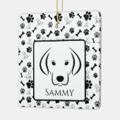 ドッグギフト白黒オーナメント セラミックオーナメント (左)