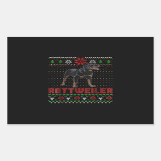ドッグギフト|メリークリスマス私のロットワイラー 長方形シール