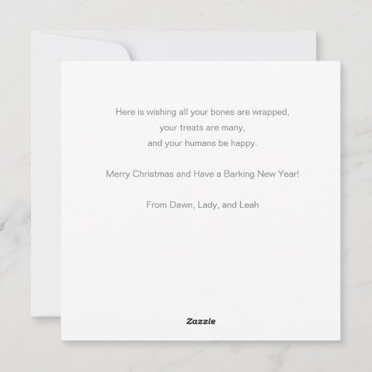 ドッグクリスマスのクリスマスカードから個人設定 シーズンカード (裏面)