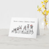 ドッグクリスマスカー空白のド – 内部 カード (黄色い花)