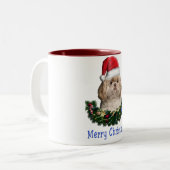 ドッグクリスマスコーヒーマグ ツートーンマグカップ (正面左)