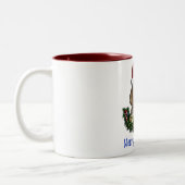 ドッグクリスマスコーヒーマグ ツートーンマグカップ (左)