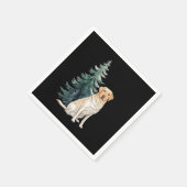 ドッグクリスマスツリーパーティードッグラバークリスマス スタンダードカクテルナプキン (角)