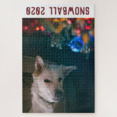 ドッグクリスマスパーソナライズされた ジグソーパズル (縦)