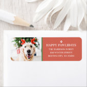 ドッグクリスマスフォトハッピーPawlidaysアドレス ラベル (インサイチュ)