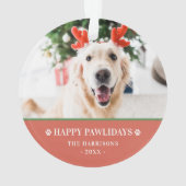 ドッグクリスマスフォトハッピーPawlidays オーナメント (裏面)