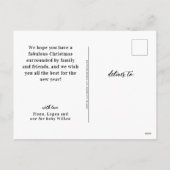 ドッグクリスマスフォトハッピーPawlidays シーズンポストカード (裏面)