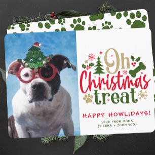 ドッグクリスマスフォトパーソナライズされたパピー写真 シーズンカード