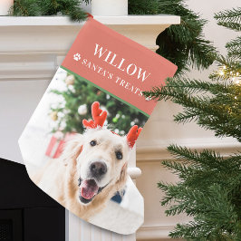 ドッグクリスマスフォトモダン スモールクリスマスストッキング