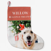 ドッグクリスマスフォトモダン スモールクリスマスストッキング (正面)