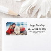 ドッグクリスマスモダンカスタムフォト差出人住所 ラベル (インサイチュ)