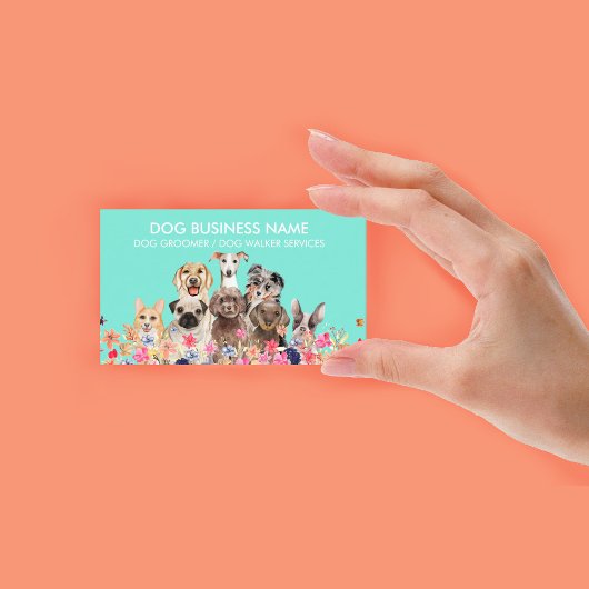 ドッググルーマー ペットブティック ネオン緑 名刺