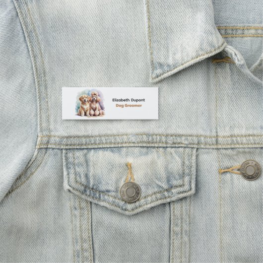 ドッググルーマー 水彩画 名札 (インサイチュ)