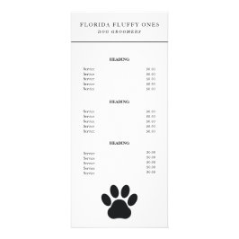 ドッググルーマー 肉球プリントサービス 価格リストラックカード ラックカード
