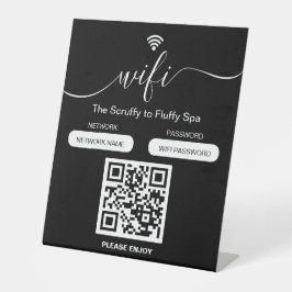 ドッググルーミングサロン用WiFiパスワード表示スタンドサイン 台座サイン