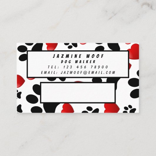 ドッググルーミングブティックポープリントロイヤリティカード ロイヤリティカード (裏面)