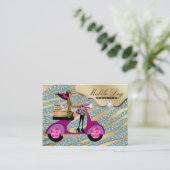 ドッググルーミング名刺スパークルゼブラティール(緑がかった色) 名刺 (スタンド正面)