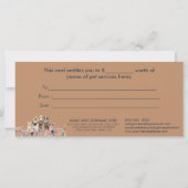 ドッググルーミング専門店 ペットシッター ギフト券 (裏面)