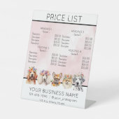 ドッググルーミング フラワー 水彩 サービス 価格表 台座サイン (正面)