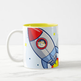 ドッグコイン·トゥ·ザ·ムーン·ロケットマン·宇宙·ドージ暗号  ツートーンマグカップ