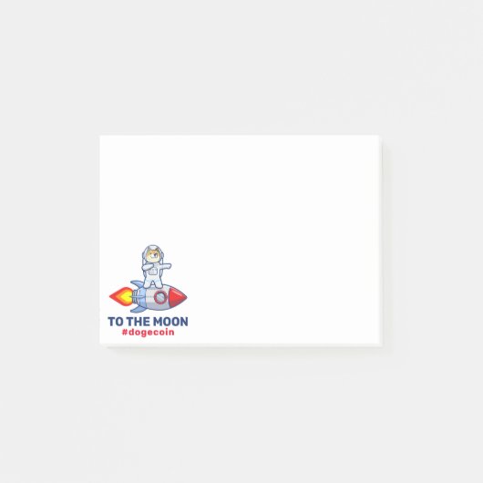 ドッグコイン·トゥ·ザ·ムーン·ロケットマン·宇宙·ドージ暗号 ポストイット (正面)