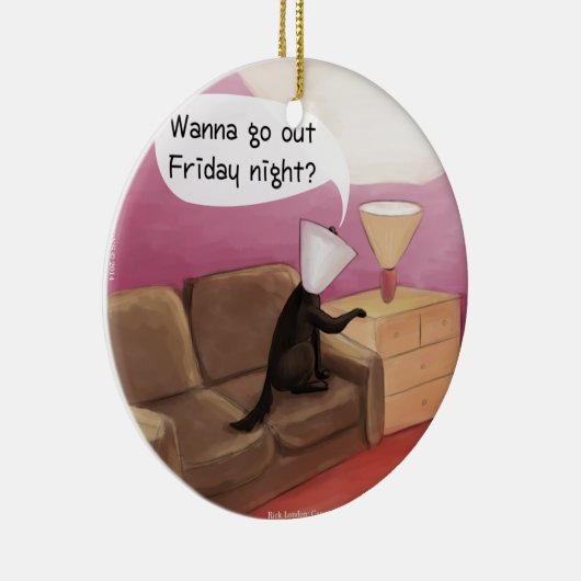 ドッグコーンデートすることおもしろい漫画 セラミックオーナメント (右)