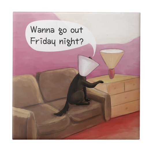 ドッグコーンデートすることおもしろい漫画 タイル (正面)