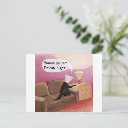 ドッグコーンデートすることおもしろい漫画 ポストカード (スタンド正面)